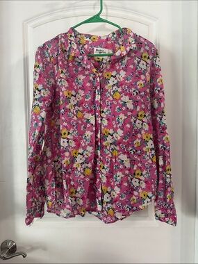Anthropologie x Holding Horse  Pink Floral Button-Up Blouse Size 8
